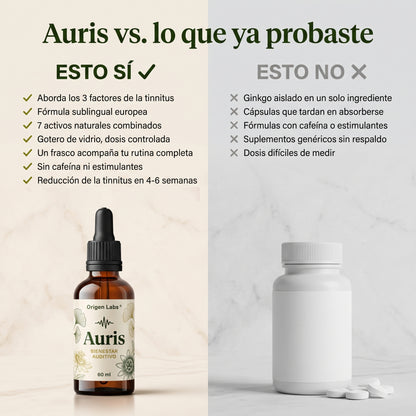 AURIS - Reducí el zumbido, recuperá el sueño y la claridad mental en 4 a 6 semanas.